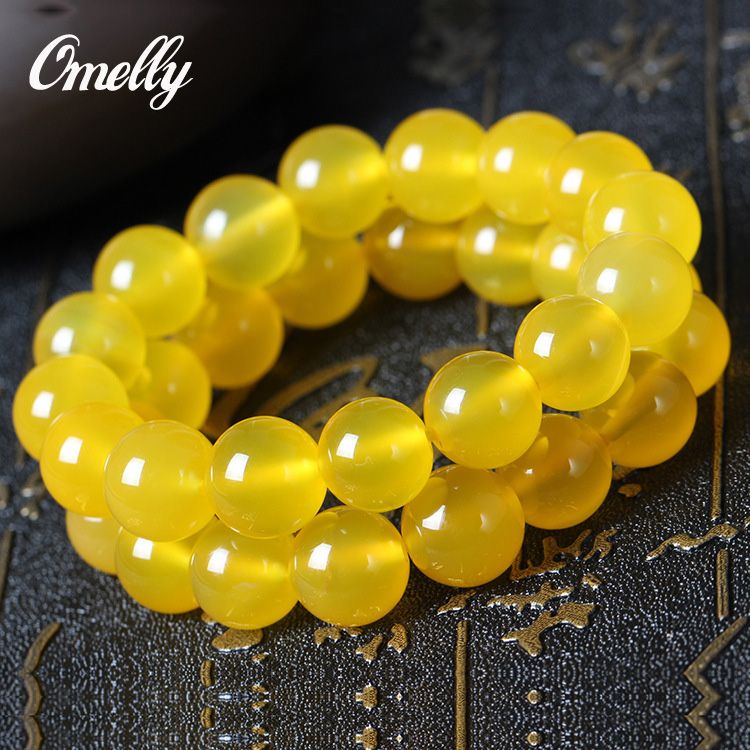 2017 Yellow Agate Stone,Natural Real Gemstone Bracelet Semi Precious