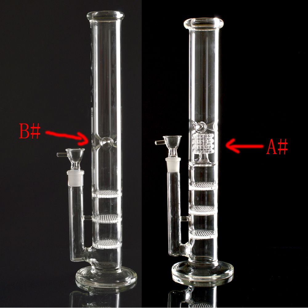 2016 45cm R Water Pipes Bongs 3 Filter Glass Percolator Bongs