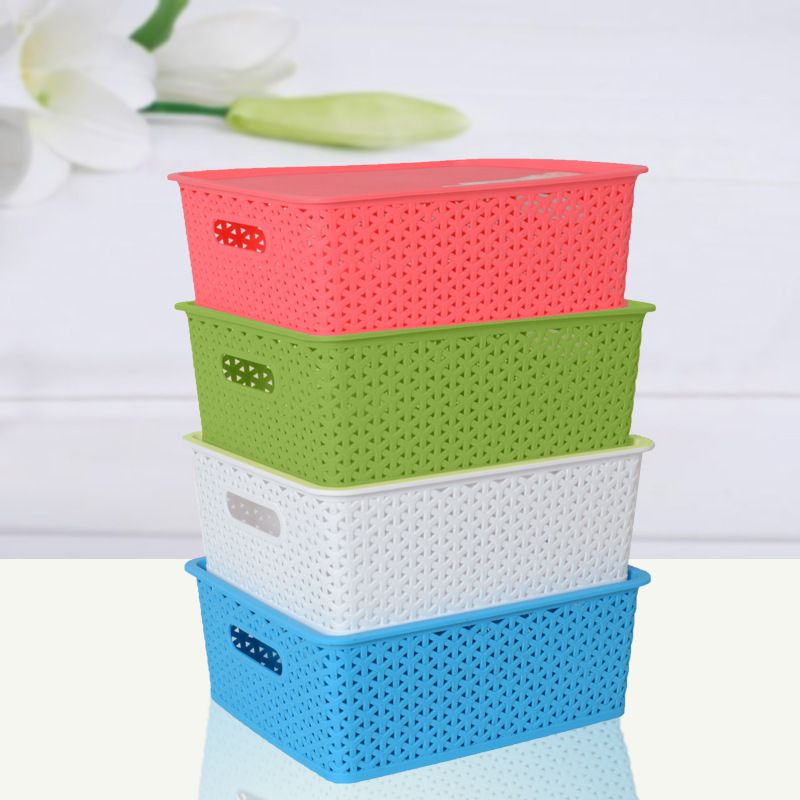 2017 3320 Woven Plastic Storage Box Finishing Baskets Storage Basket