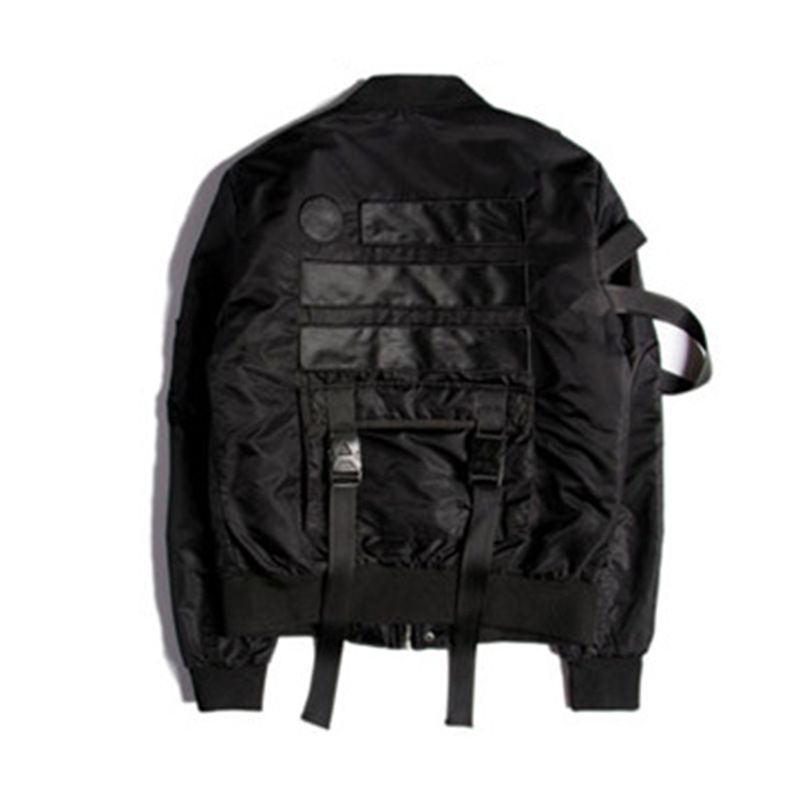 Fall Winter Men Jackets Thick Ma1 Bomber Jacket Straps Hip Hop Hype