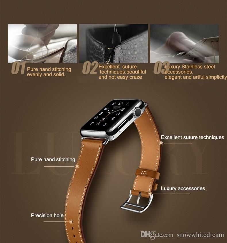 Top Quality 3 In 1 Package Hermes strap Genuine Leather Watchbands ...  