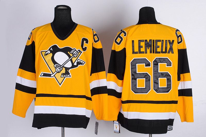 2017 Penguins 66 Mario Lemieux Jerseys Yellow Ccm Vintage Throwback