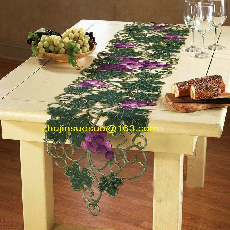 classic purple grape embroidered table runners full embroidery table runner tablecloths placemat coffee table dining high quality table runner
