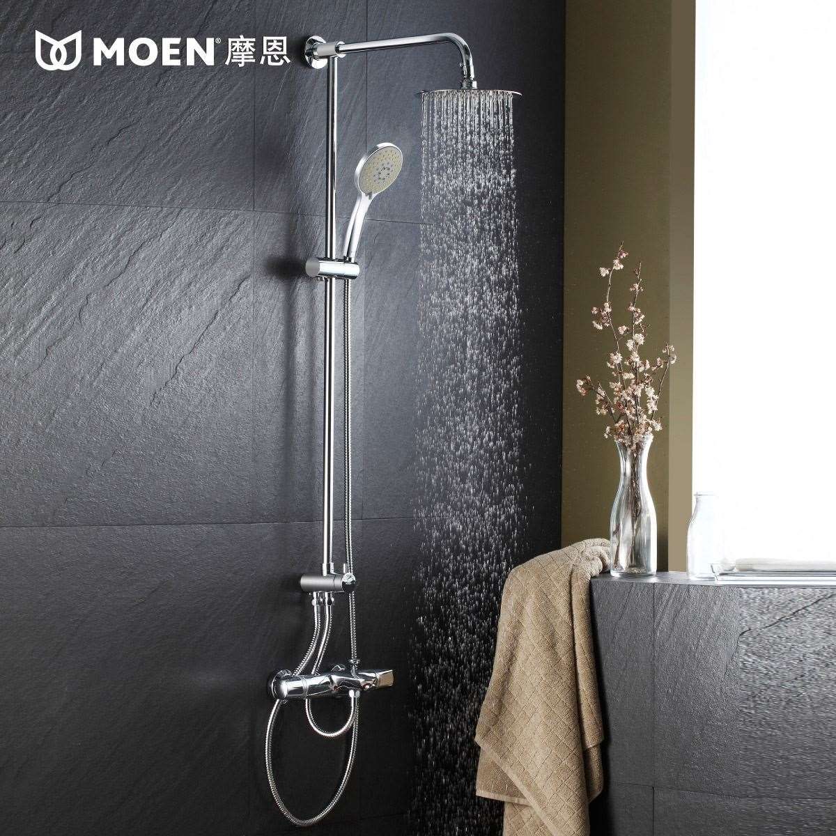 Best High End /Moen Shower Thermostatic Shower Kit Lift Top Copper Bath