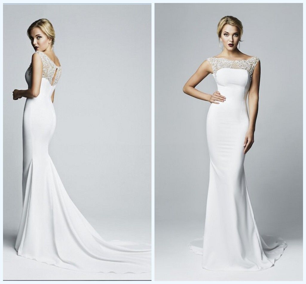 2015 Mermaid Spandex Tight Maxi Wedding Dresses With Cap Sleeve Sheer 2015 Mermaid Spandex Tight Maxi Wedding Dresses With Cap Sleeve Sheer