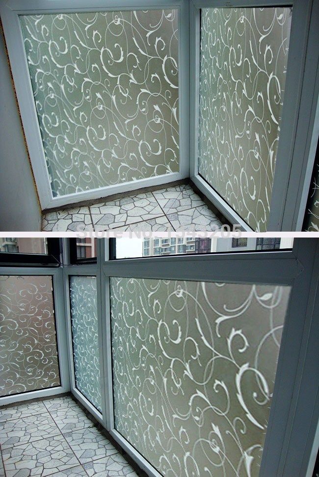45x100cm Pvc Home Frosted Sticker Glass Film Privacy Scroll Flower