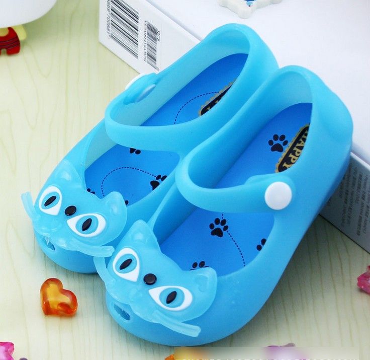Baby Girls Sandals Kids Flat Jelly Water Proof Cats Prewalker Sandal ...