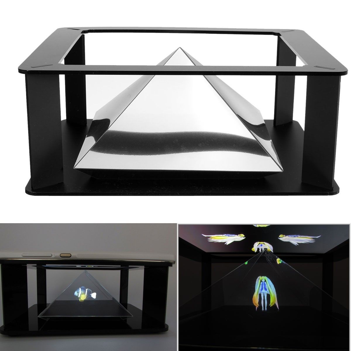 Holographic Tablet PC 3D Holographic Projection Pyramid Projector Stand