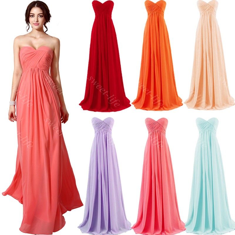 2015 In Stock Cheap Bridesmaid Dresses Sexy Coral Mint Red Orange ...