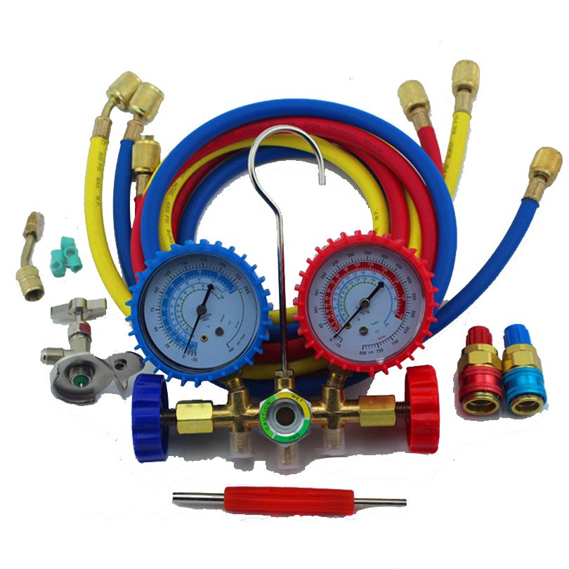 2017 R134a R22 Ac Manifold Pressure Gauge Hose Set For Automotive Air