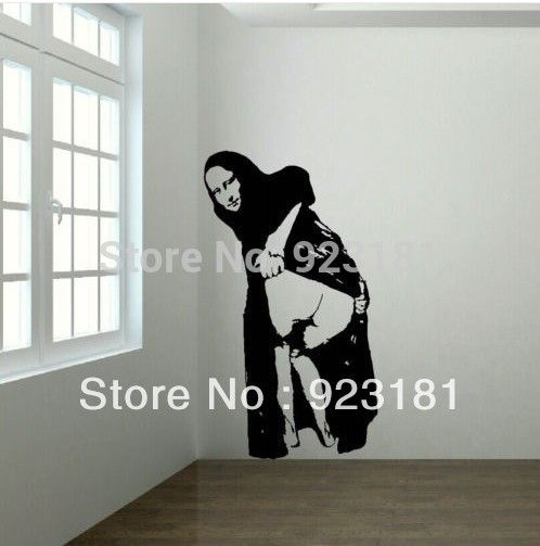 Banksy Wall Art ome decor wall sticker banksy style mona lisa mooning graffiti Banksy Wall Art ome decor wall sticker banksy style mona lisa mooning graffiti