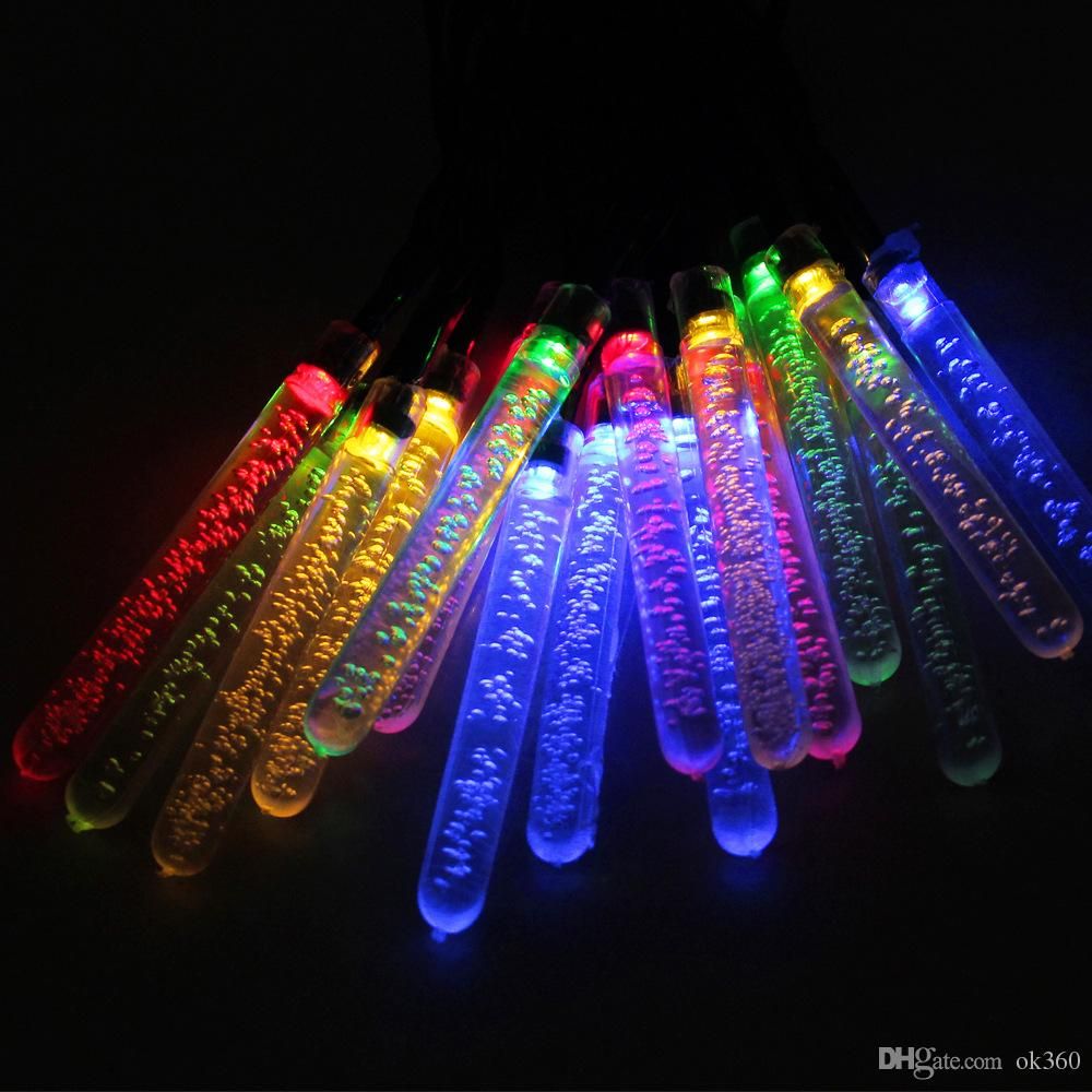 Christmas Light 20led LED RGB Solar Led Strings Energy Bubble Rose Lamp Tube Light Xmas Wedding ...