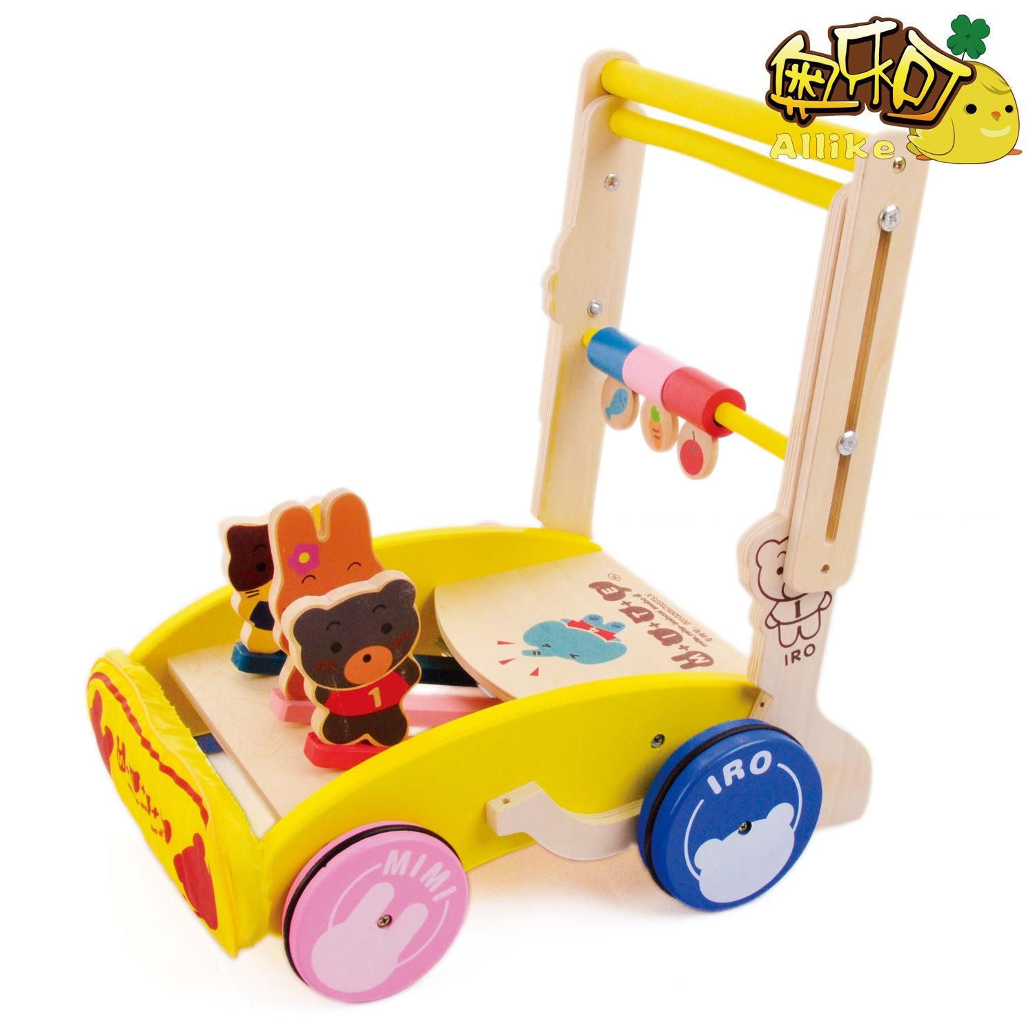2017 Cartoon Child Wooden Toys Trolley Toddler Walker Adjustable Baby From Sunnysleepvip4, 115.