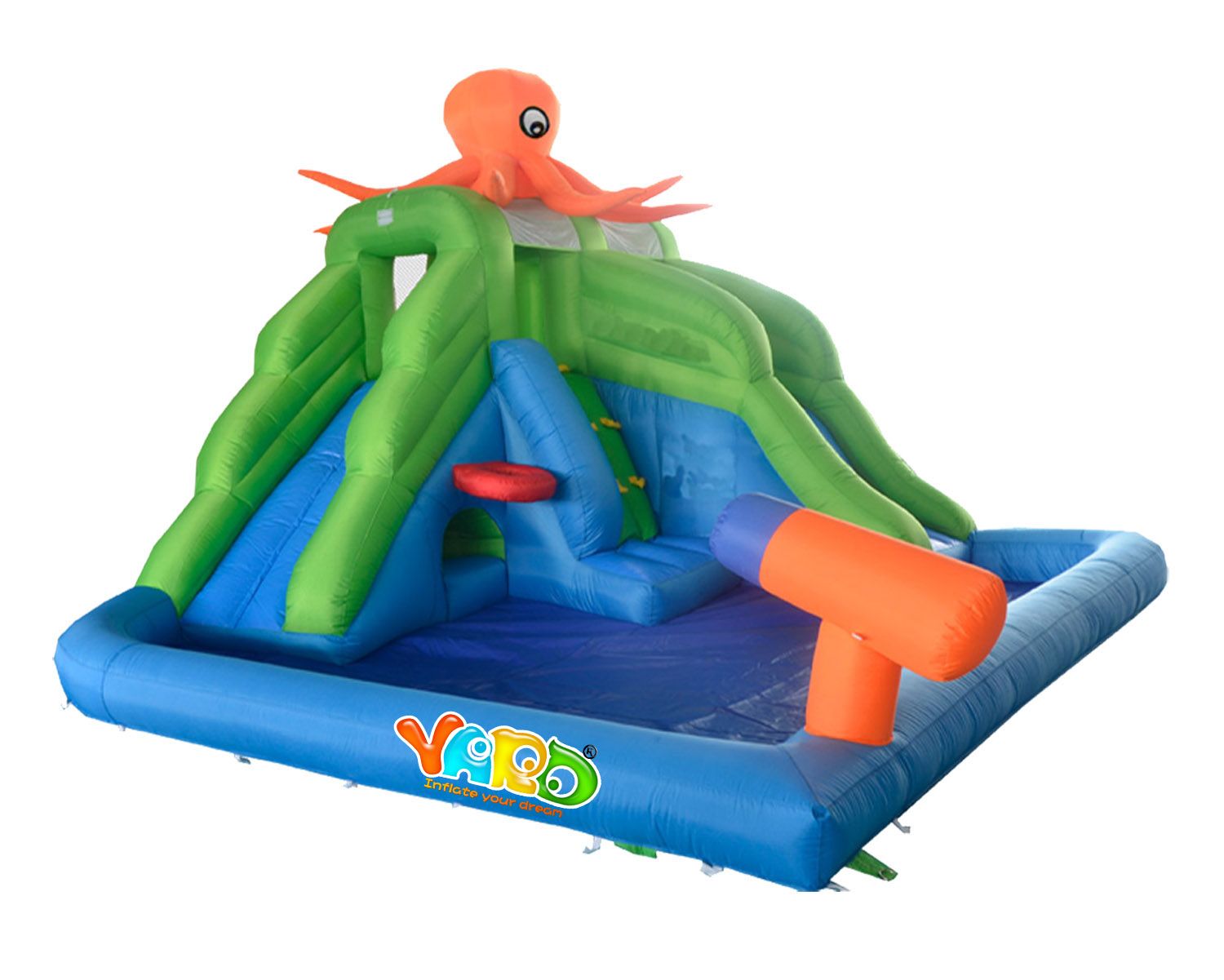 2017 Hot Selling Residential Octopus Inflatable Water Slide Park Swimming Pool Toys Game With