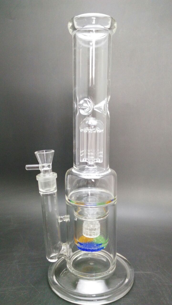 Glass Water Pipes Glass Bongs Oil Rigs with 6 Arm Perc Tyre Perc And