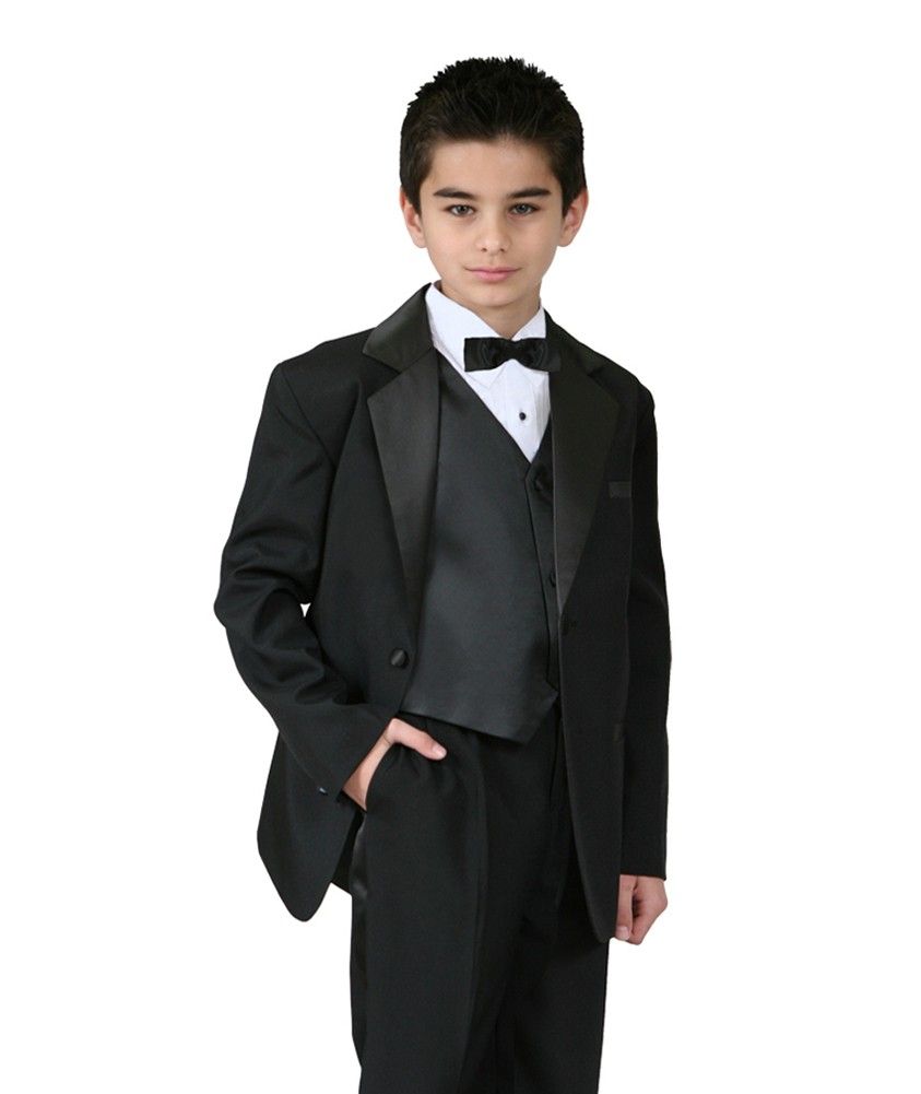 2016 Hot Sale Fashion Boys Tuxedo Black Ring Bearer Infant Toddler