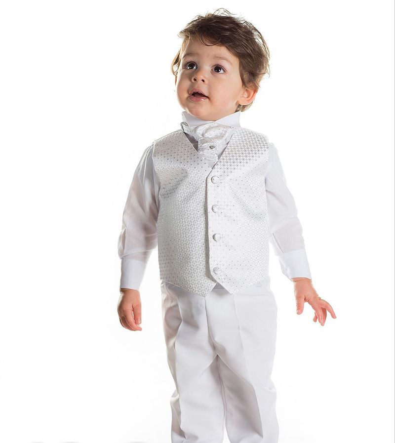 Handsome White Boys Suits Kids Tuxedos Little Gentlemen Brithday Party