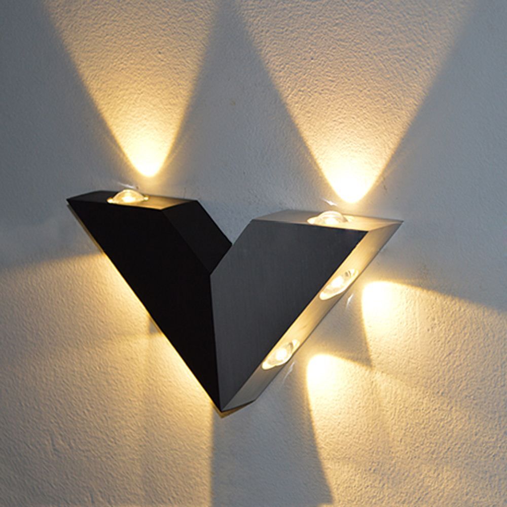 Best Aluminum Modern Wall Sconce Triangle V Shape 6 W 6 Led Wall Light Decoration Warm White