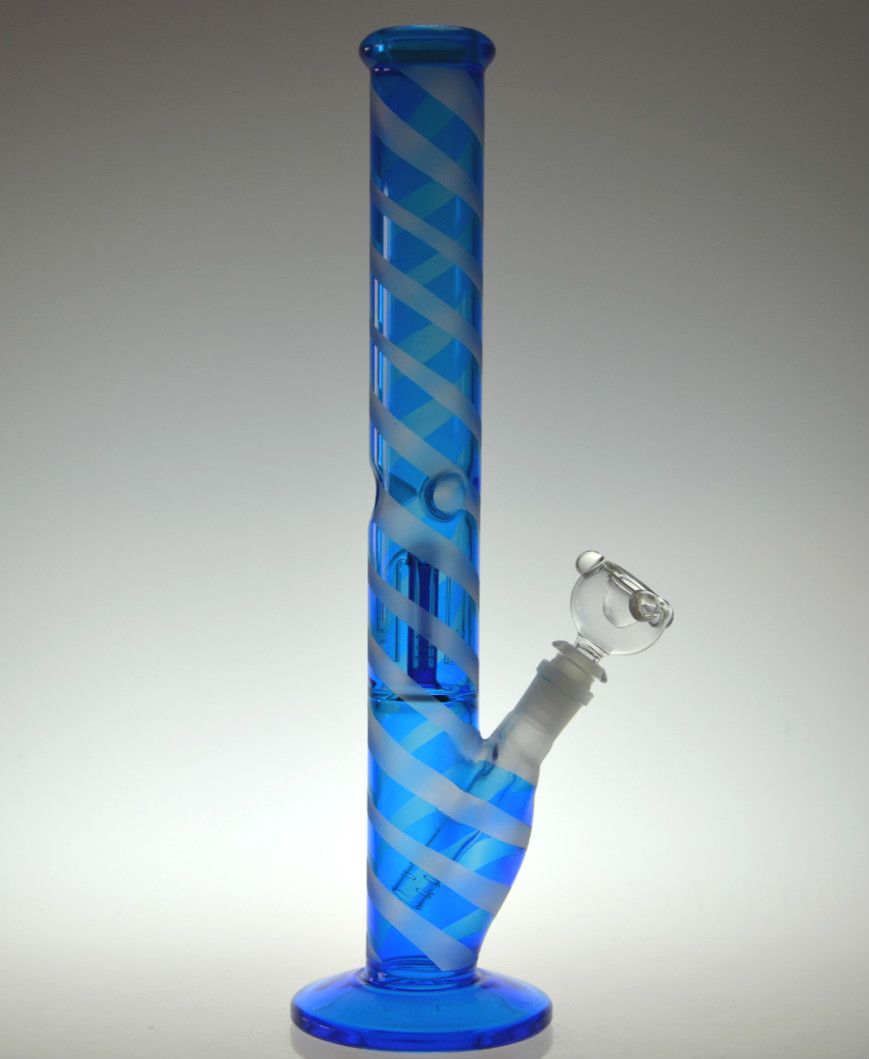 Fancy Colored Glass Water Pipes Glass Bongs Sandblasted Work with 4 Arm