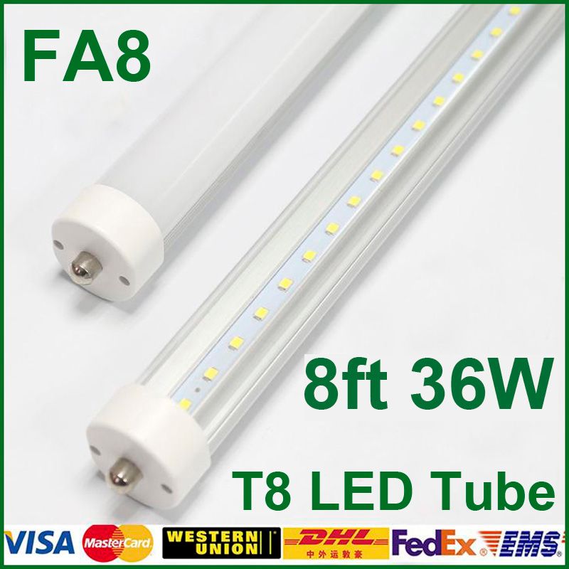 Fa8 T8 Led Tube 36w 8ft Single Pin 2400mm Ce Rohs High Lumens Cooler