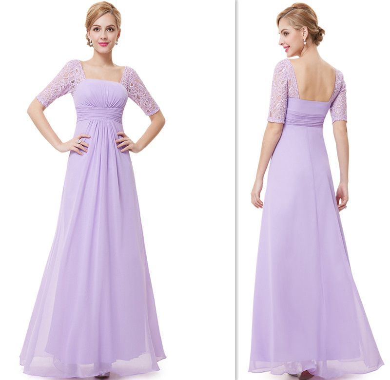 2015 Vintage Half Sleeves Bridesmaids Dresses Lilac Empire Wedding ... 2015 Vintage Half Sleeves Bridesmaids Dresses Lilac Empire Wedding ...