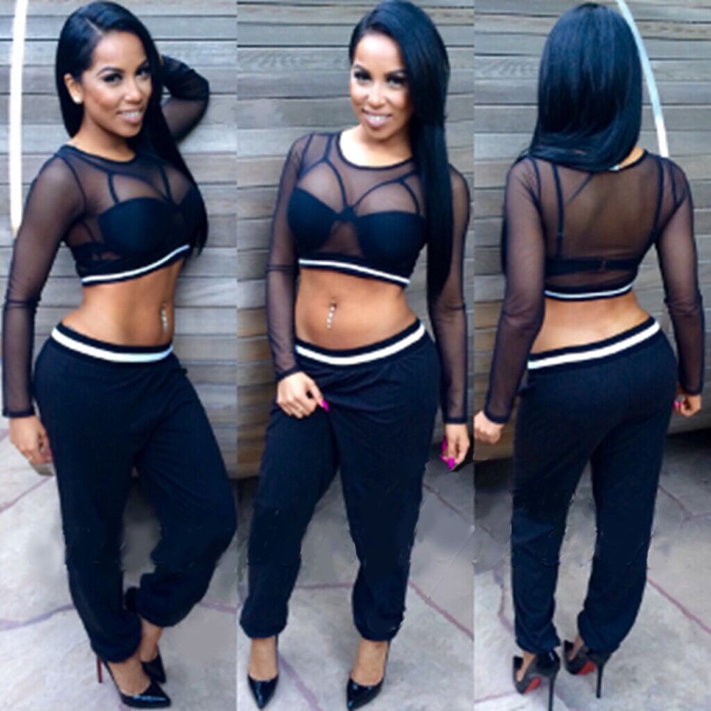 jogging pants and crop top