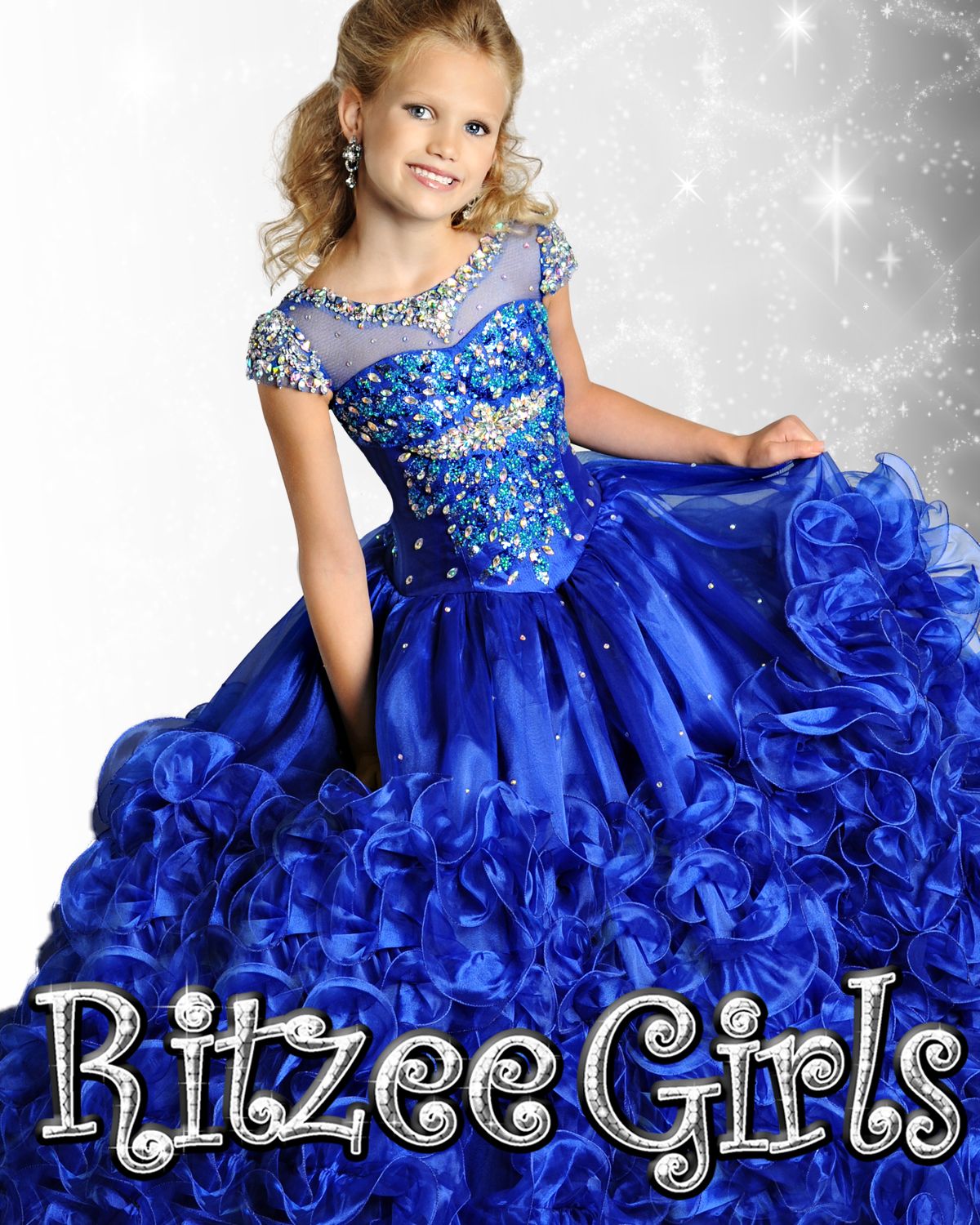royal blue and pink combination gown