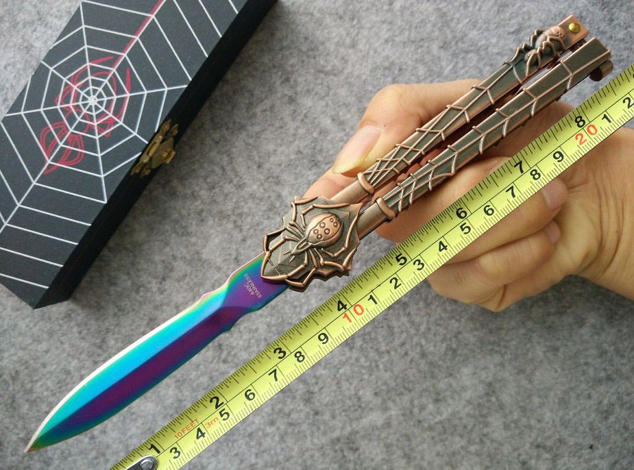 Top Quality Rainbow Edition 29 Balisong Knife Spider Butterfly Knife