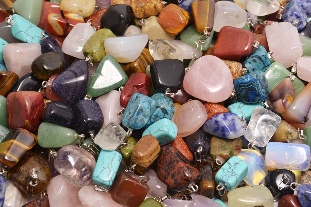 2017 Bulk Mixed Style Charms Bead Natural Gemstone Stone Alloy Beads