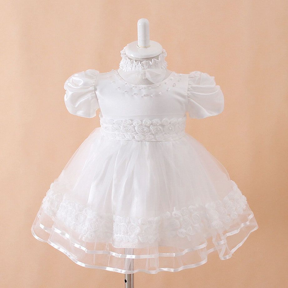 2017 White Baby Girl Christening Dress Frilly And Fancy Baby Girl
