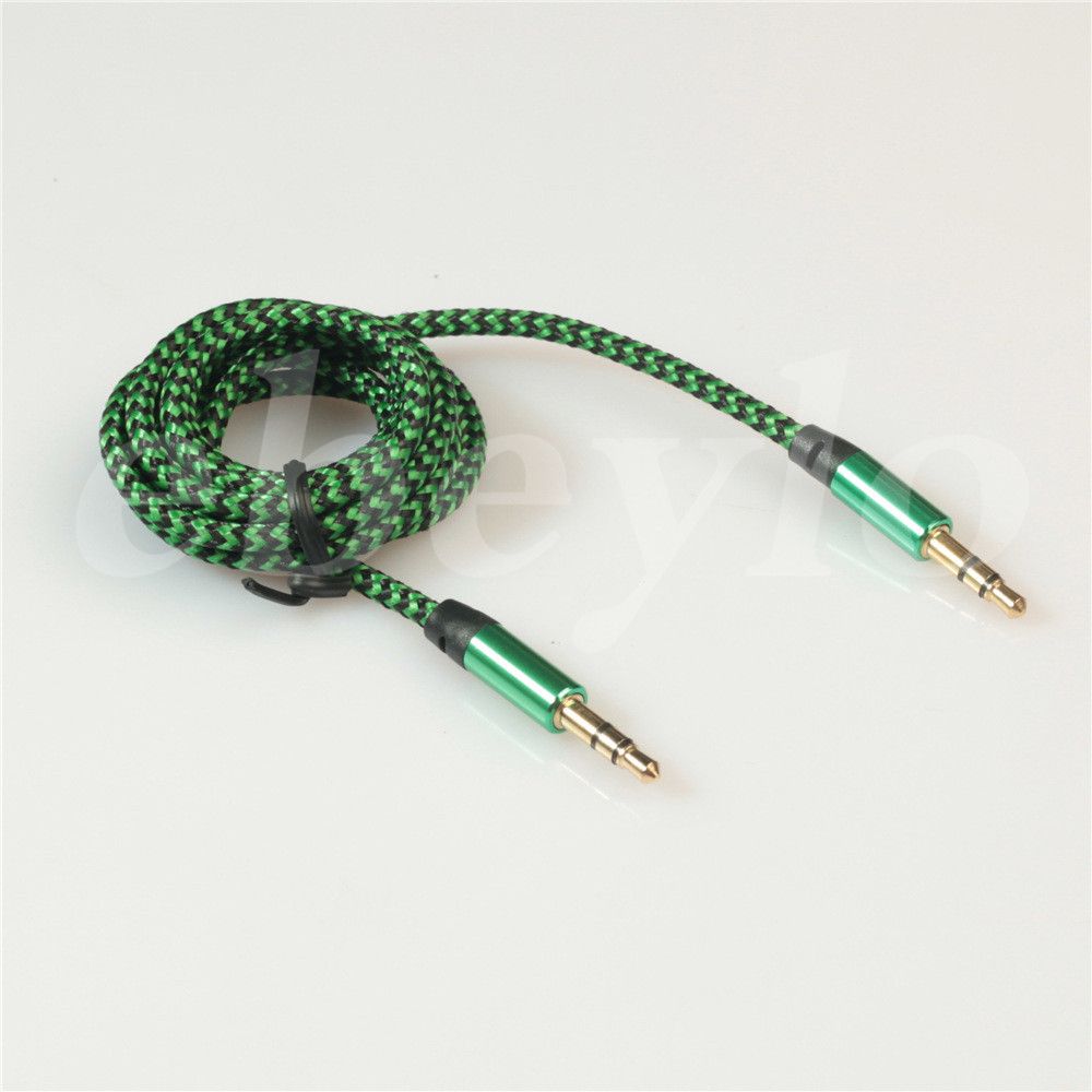 Best Braided Audio Auxiliary Cable 1m 3.5mm Wave Aux Extension Male To