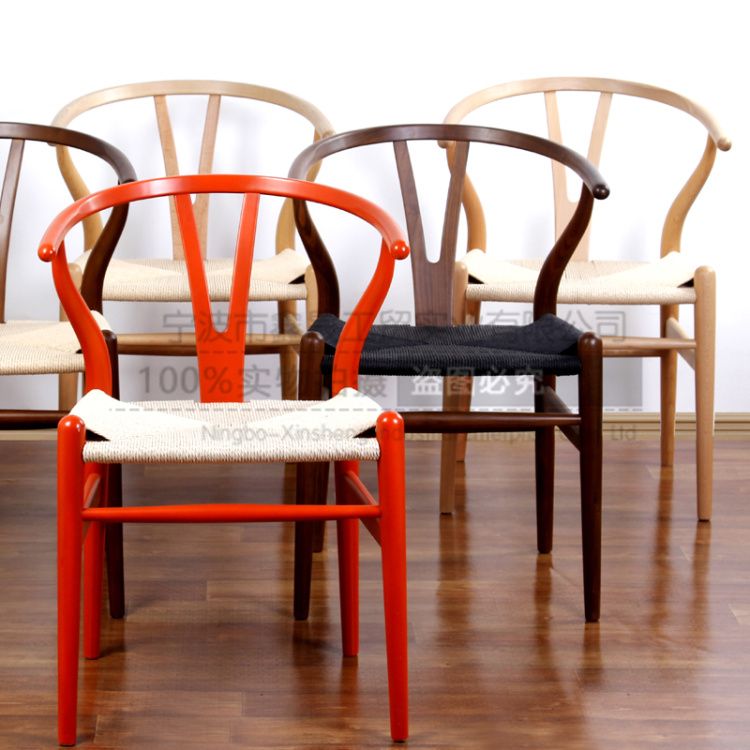 Colorful wishbone chairs dining area Colorful wishbone chairs dining area