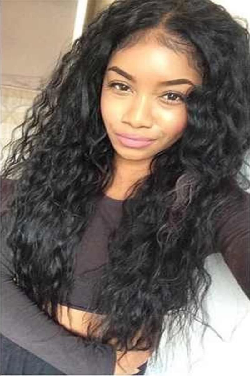 High Quality Malaysian Virgin Hair Front Lce Wig & Loose Curly Glueless