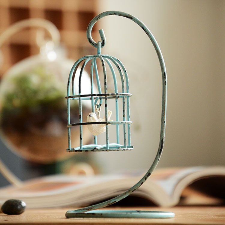 Hanging Candle Holder Mini Bird Cage Wedding Decoration Metal Wrought