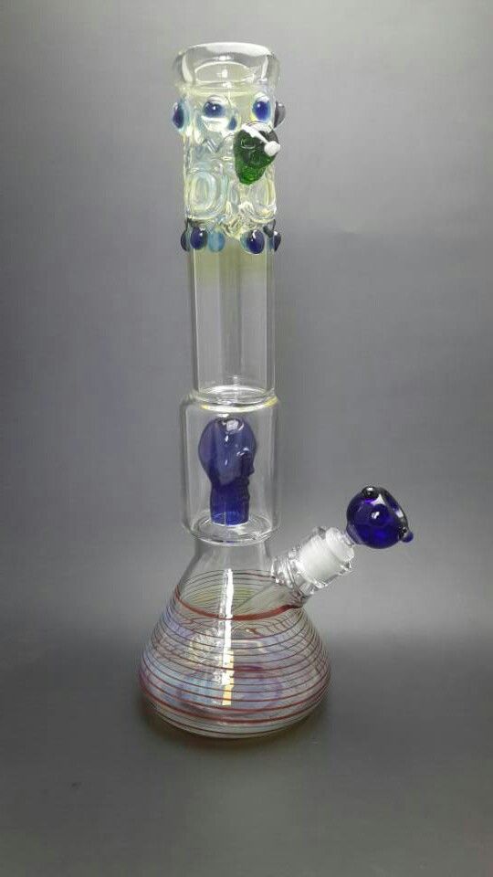 40cm Amazing Skull Glass Water Pipes Bongs with Skull Shape Perculator