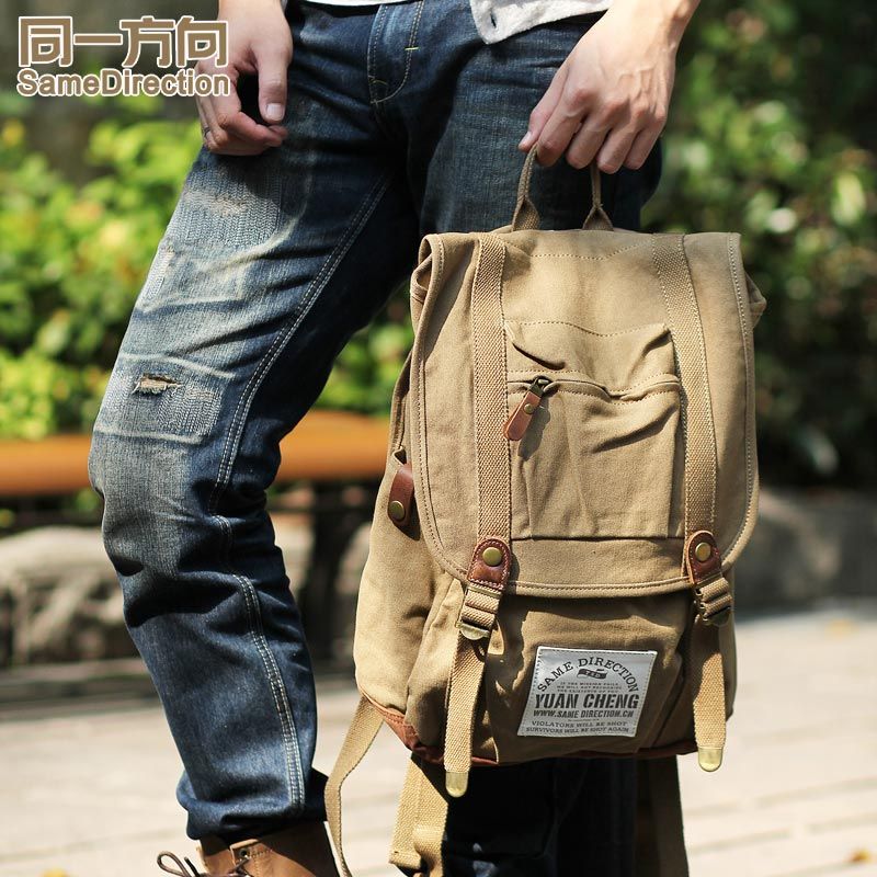 New 2017 Fashion Mens Backpack Vintage Canvas Backpack School Bag Mens Travel Bags Large ...