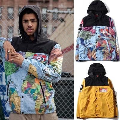 North The World Map Jacket Reflective Flag Map Mens Hoodie ...