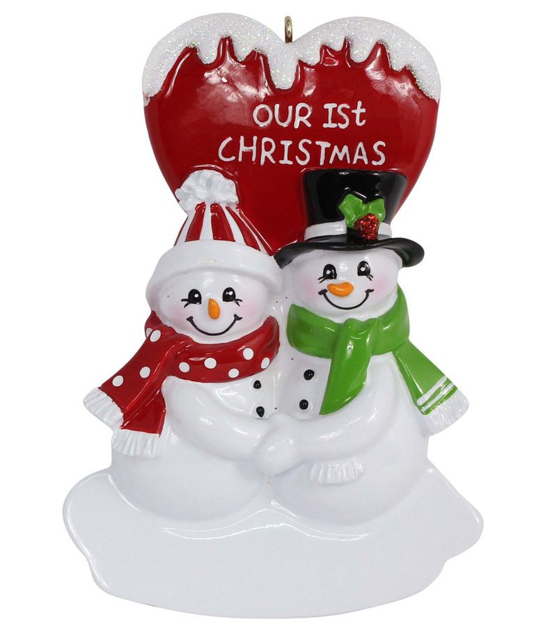 maxora our first christmas couple snowman resin hanging maxora our first christmas couple snowman resin hanging