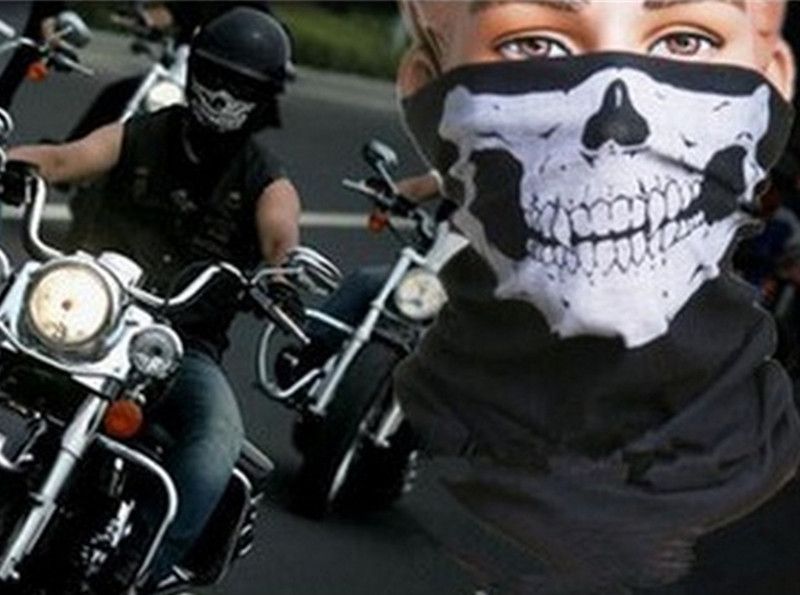 Skull Multi Bandana Bike Motorcycle Helmet Neck Face Mask Paintball Ski Sport Headband Motorbike ...