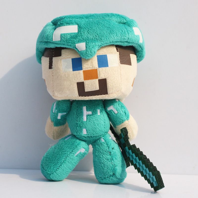 minecraft happy explorer diamond steve plush