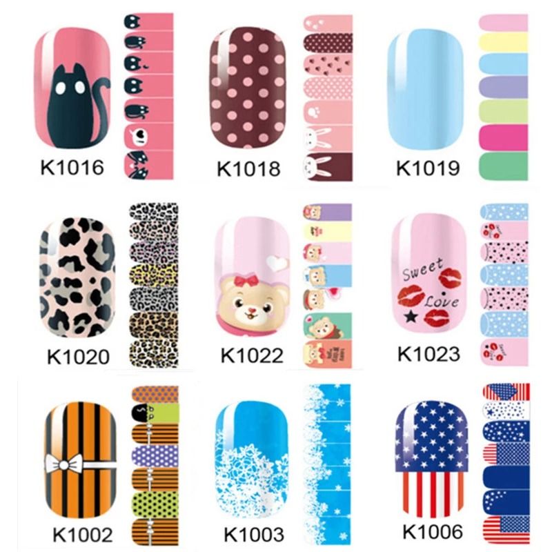 Lovely Pink Cute Cartoon Environmental Nail Stickers Non Toxic Nail