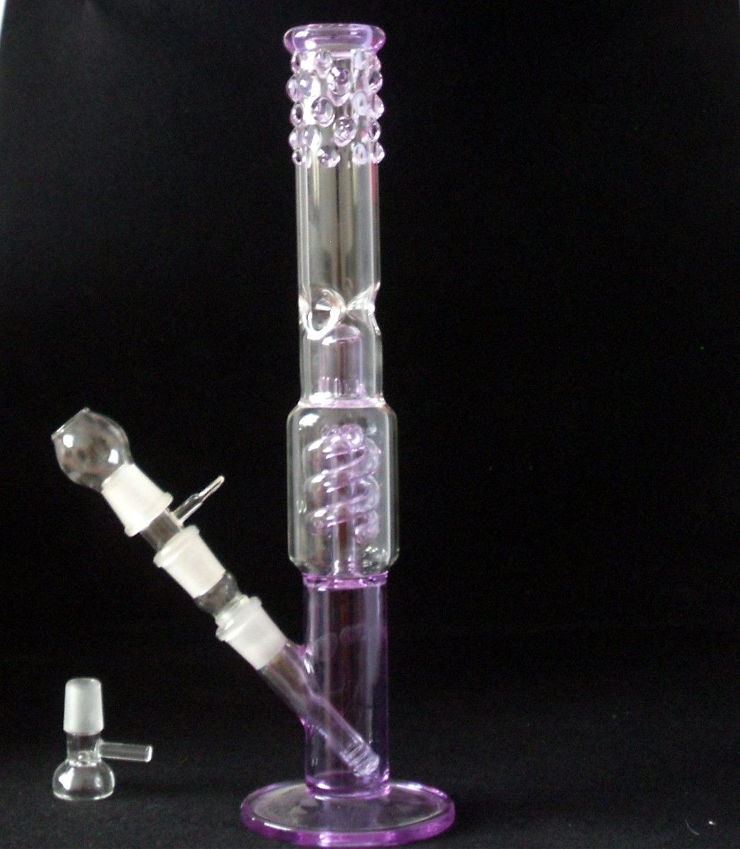 2017 2015 New Grace Purple Glass Water Pipes Two Accessorise Glass Bong