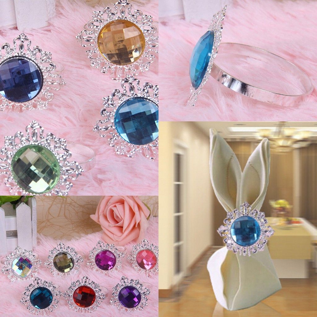 Diamante napkin rings weddings