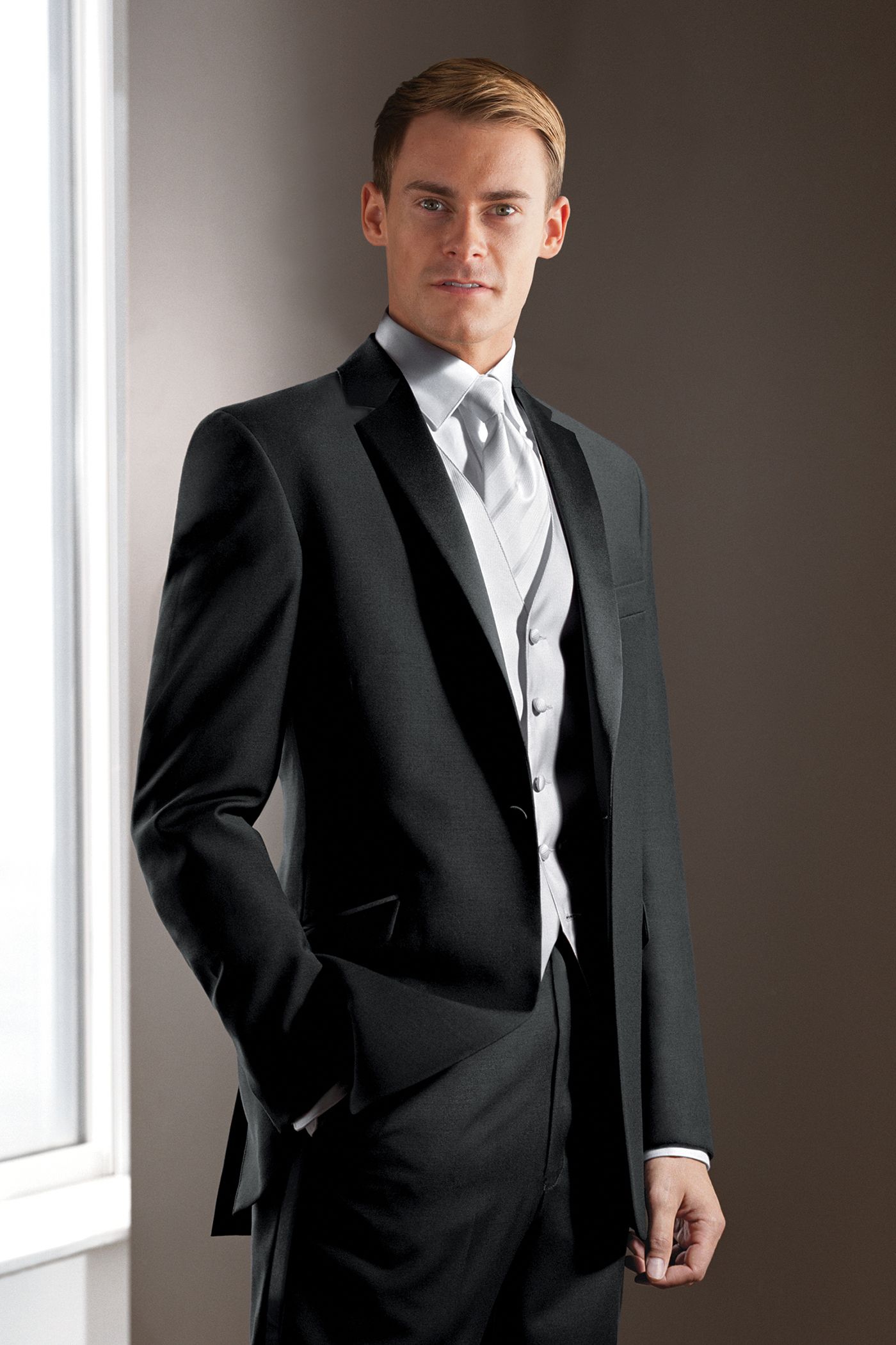 Black Groomsmen Suits With Silver Vest Peaked Lapel Men Tuxedos ... Black Groomsmen Suits With Silver Vest Peaked Lapel Men Tuxedos ...