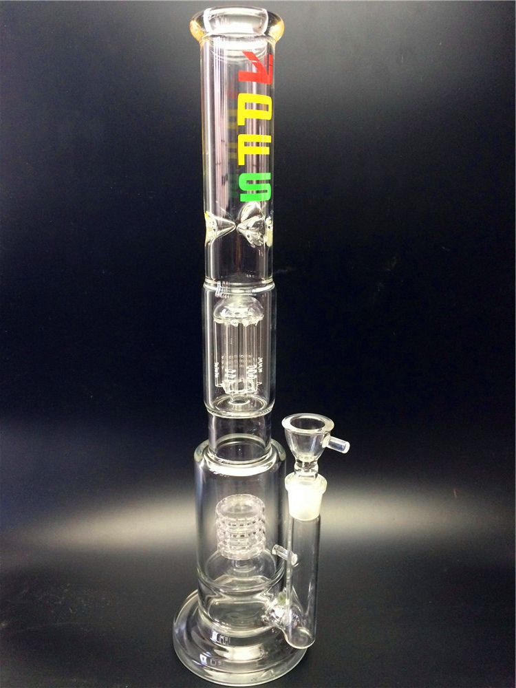 2017 17.5 Inch Tall Tobacco Pipe Glass Water Bongs Oil Rigs Excellent Glass Smoking Pipes With