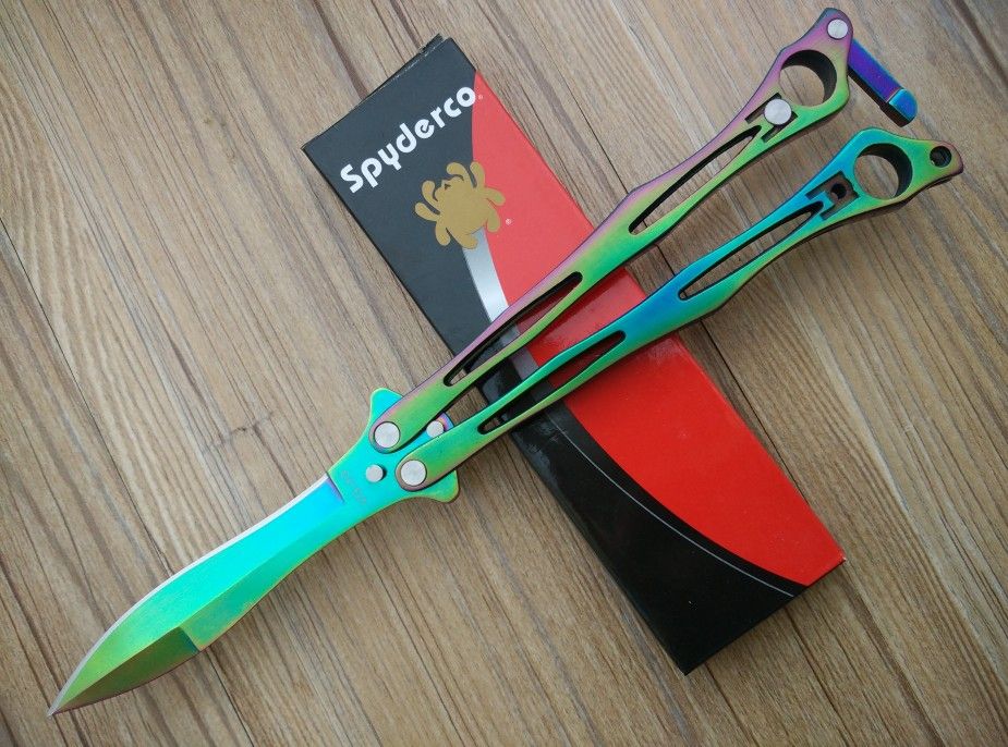 Spyderco Spyderfly Butterfly Knife Spectrum 440c Stainless Steel