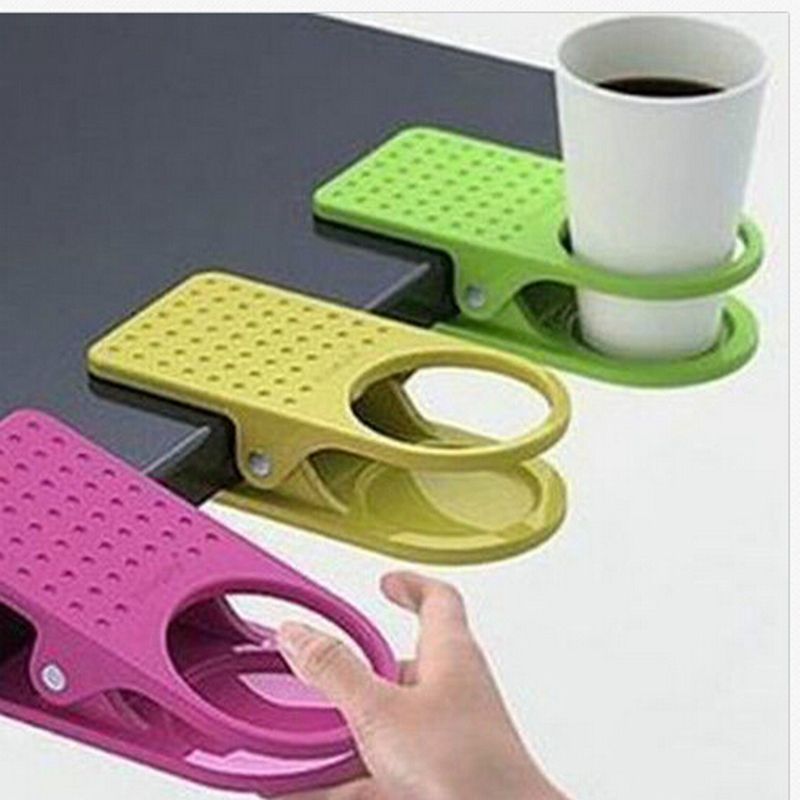 Online Cheap Table Desk Clip Cup Holder Drink Coffee Mug Bottle Stand