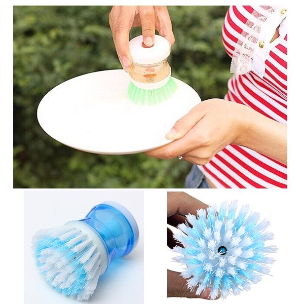 Best Novelty Kitchen Cleaning Brush With Detergent Container Wash Dish