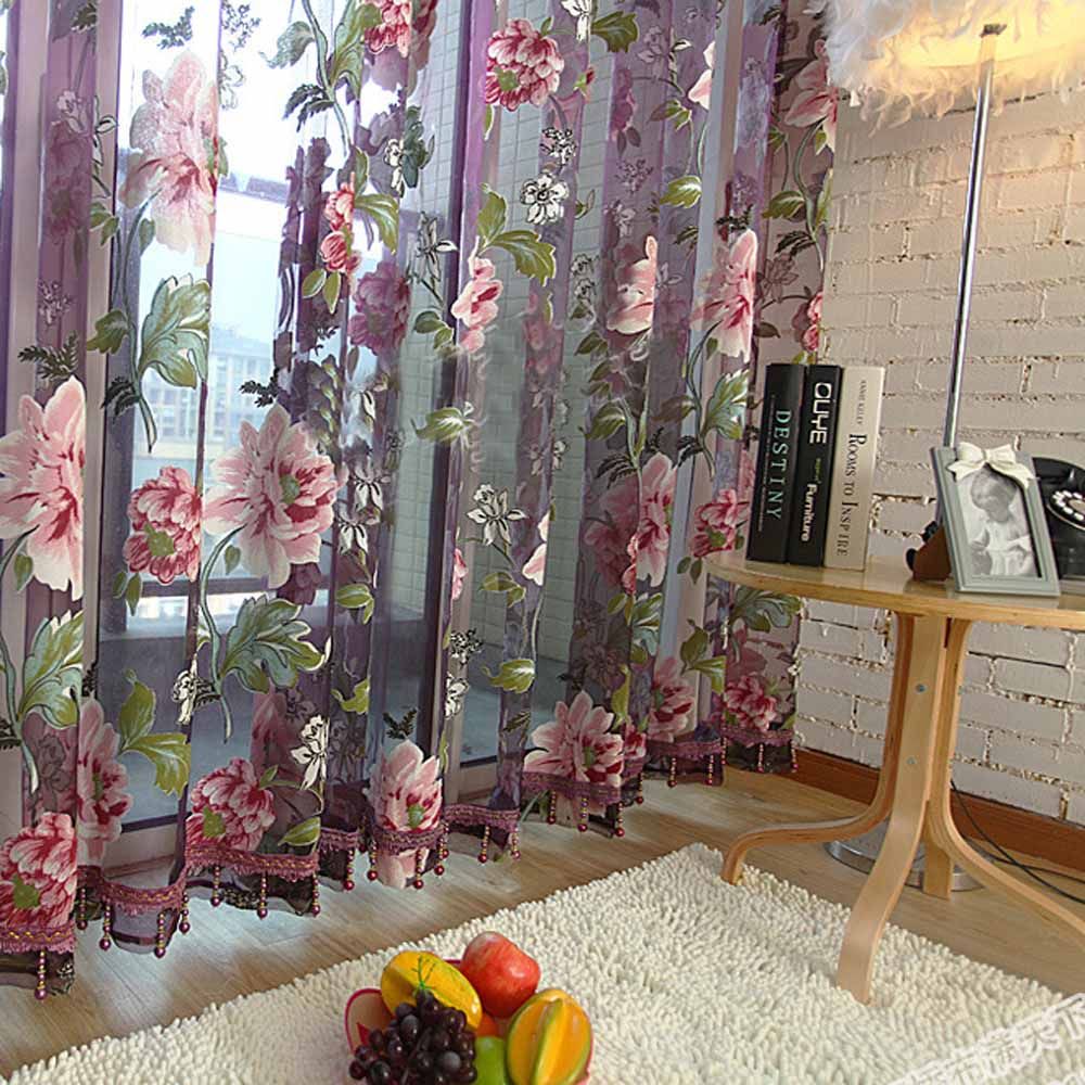 Redcolourful 3d орхидея цветочные тюль sheer ткань окна штор.