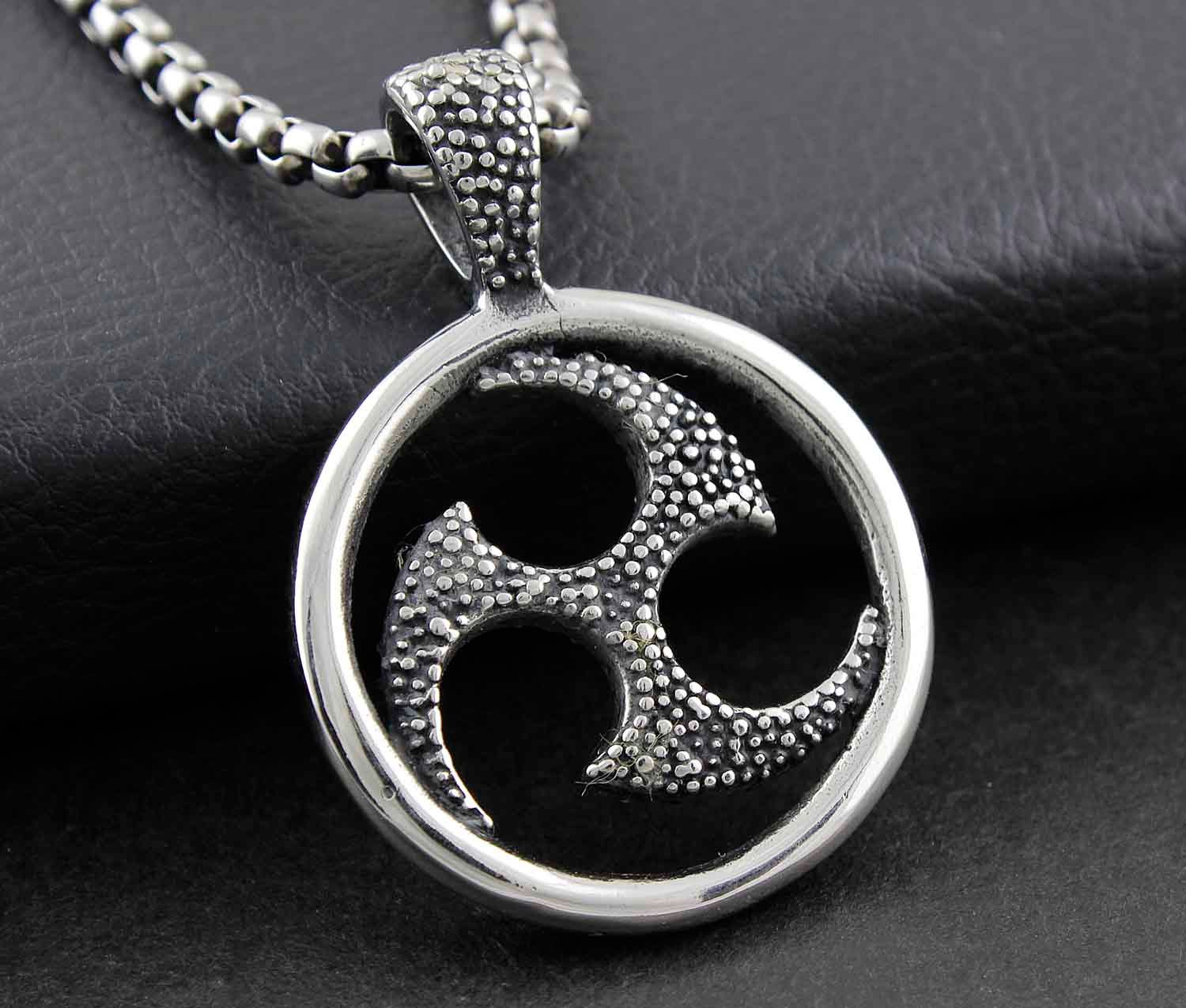 SUN WHEEL Celtic Triskel Trinity Pendant Amulet Nordic Myth Necklace Ms62 Punk Pendant ...